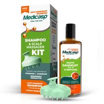 Kit de shampoo e massageador Medicasp Anticasp Coal Tar 180mL