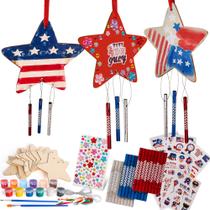 Kit de Sino dos Ventos ArtCreativity 9 Peças Estrelas de Madeira DIY Kit de Sino dos Ventos ArtCreativity 9 Peças Estrelas de Madeira DIY