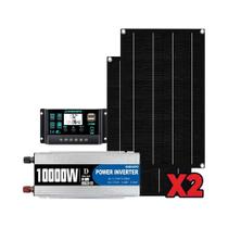 Kit De Sistema Solar Portátil De 10000W Com 2 Painéis De 800W 12V, Inversor DC Para AC 220V E