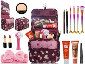 Kit de Skin care + Necessaire + Maquiagem KBPLP30 - Pele Parda - Bazar Na Web