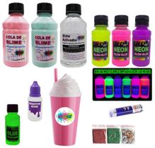 Kit De Slime Especial Cola Clear E Colas Neon E Luz Negra