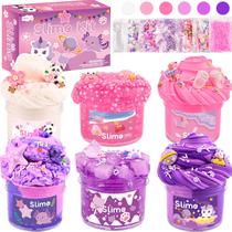Kit de Slime Rowecvce com 6 Unidades em Tons Rosa e Roxo, Brinquedos Sensoriais Kit de Slime Rowecvce com 6 Unidades em Tons Rosa e Roxo, Brinquedos Sensoriais