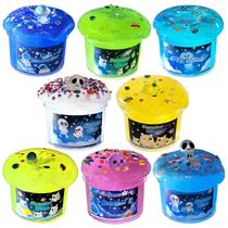 Kit de Slime Sunool com 8 Unidades que Brilha no Escuro, Brinquedo Macio