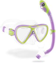 Kit de snorkel CRESSI Ocean Junior lilás/verde para crianças de 5 a 15 anos