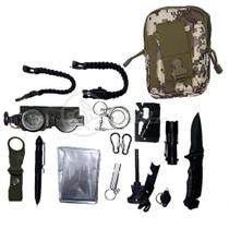 Kit De Sobrevivência E Atividades Camping Bolsa Camuflada Para Selva Escoteiro Pesca Acampar Kit De Sobrevivência E Atividades Camping Bolsa Camuflada Para Selva Escoteiro Pesca Acampar