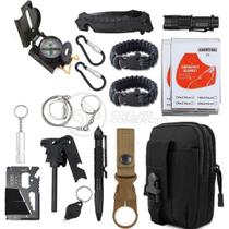 Kit De Sobrevivência E Atividades Camping Bolsa Preta Emergência Selva Escoteiro Acampar Kit De Sobrevivência E Atividades Camping Bolsa Preta Emergência Selva Escoteiro Acampar
