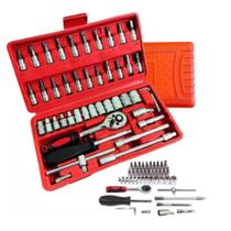Kit de Soquetes e Catraca para Oficina e Casa Aço Carbono Kit de Soquetes e Catraca para Oficina e Casa Aço Carbono