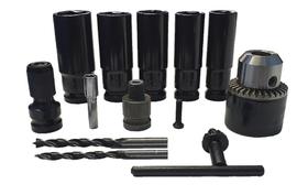 Kit de soquetes + mandril para chave de impacto encaixe 1/2" (produto importado)