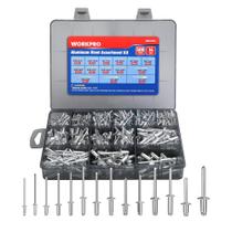 Kit de sortimento Blind Rivets WORKPRO 500 unidades de alumínio 14 tamanhos