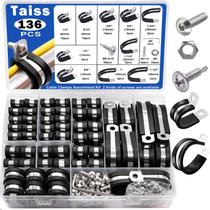 Kit de sortimento de braçadeiras de cabo Taiss 136PCS 304 em aço inoxidável