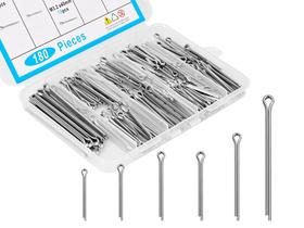 Kit de sortimento de contrapinos CARLWIN 304 em aço inoxidável 180 unidades Kit de sortimento de contrapinos CARLWIN 304 em aço inoxidável 180 unidades