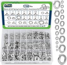 Kit de sortimento de lavadoras Spring Lock Vifmy Metric e SAE 1780 unidades