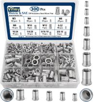 Kit de sortimento de nozes Rivet Vifmy Metric e SAE 300 unidades 304 SS Kit de sortimento de nozes Rivet Vifmy Metric e SAE 300 unidades 304 SS