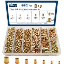 Kit de sortimento de nozes Rivet Vifmy SAE UNC 880 unidades zincado Kit de sortimento de nozes Rivet Vifmy SAE UNC 880 unidades zincado