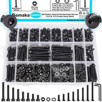 Kit de sortimento de parafusos Bemaka 1260PCS Black M4 Metric Steel Kit de sortimento de parafusos Bemaka 1260PCS Black M4 Metric Steel