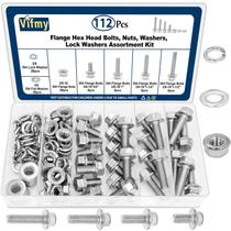 Kit de sortimento de parafusos de cabeça de flange em aço inoxidável Vifmy 304 Kit de sortimento de parafusos de cabeça de flange em aço inoxidável Vifmy 304