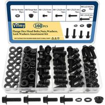 Kit de sortimento de parafusos de cabeça de flange Vifmy M8-1.25 Bolt (160 unidades)