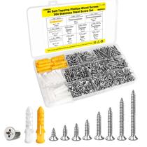 Kit de sortimento de parafusos de madeira 4 500 unidades de aço inoxidável LERNOU 304