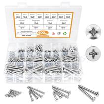 Kit de sortimento de parafusos de madeira NANAKLAUS 600PCS M3-M6 em aço inoxidável Kit de sortimento de parafusos de madeira NANAKLAUS 600PCS M3-M6 em aço inoxidável