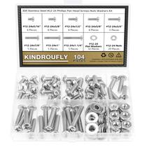 Kit de sortimento de parafusos e porcas e arruelas Kindroufly 304 Stainless