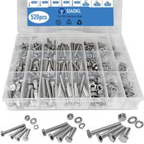 Kit de sortimento de parafusos e porcas hexagonais SIAOKL 304 em aço inoxidável Kit de sortimento de parafusos e porcas hexagonais SIAOKL 304 em aço inoxidável