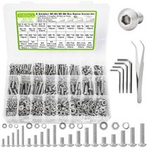 Kit de sortimento de parafusos e porcas K Kwokker M3-M6 304 inoxidável Kit de sortimento de parafusos e porcas K Kwokker M3-M6 304 inoxidável