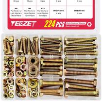 Kit de sortimento de parafusos e porcas YEEZET 224PCS Grau 8.8 M6 M8 M10