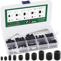 Kit de sortimento de parafusos Keadic Internal Hex Drive Cup-Point 236 unidades Kit de sortimento de parafusos Keadic Internal Hex Drive Cup-Point 236 unidades