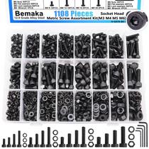 Kit de sortimento de parafusos métricos Bemaka 1108PCS M3-M6 em liga de aço