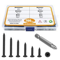 Kit de sortimento de parafusos para madeira NANAKLAUS 304 em aço inoxidável Kit de sortimento de parafusos para madeira NANAKLAUS 304 em aço inoxidável