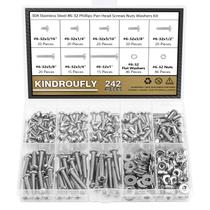 Kit de sortimento de parafusos, porcas e lavadoras Kindroufly, 242 peças