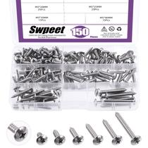 Kit de sortimento de parafusos Swpeet 150 unidades de aço inoxidável 304 Kit de sortimento de parafusos Swpeet 150 unidades de aço inoxidável 304