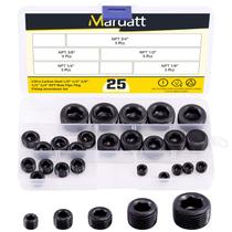 Kit de sortimento de plugues para tubos Mardatt, 25 unidades, conjunto de plugues NPT