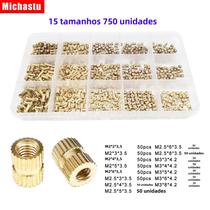 Kit De Sortimento De Porcas De Inserção De Cobre De Latão M2 M2.5 M3 M4 1400 750pcs Knurl Thread