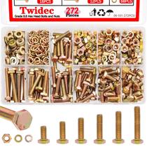 Kit de sortimento de porcas e parafusos Hex Head Twidec 272 unidades, grau 8,8 Kit de sortimento de porcas e parafusos Hex Head Twidec 272 unidades, grau 8,8