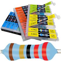 Kit de sortimento de resistores EEEEE 1/2W 30 valores 600 unidades 1% 1R-1M
