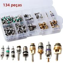 Kit De Sortimento De Válvulas De Ar Condicionado Automotivo 102 Peças R134 R12 Schrader Com