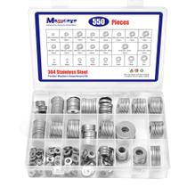 Kit de sortimento Fender Washers em aço inoxidável 550 unidades Kit de sortimento Fender Washers em aço inoxidável 550 unidades