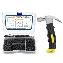 Kit de sortimento Hardware Nails + Hammer BNUOK 800 unidades+2 kg Kit de sortimento Hardware Nails + Hammer BNUOK 800 unidades+2 kg