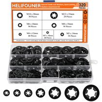 Kit de sortimento HELIFOUNER Internal Tooth Star Lock para lavadoras Kit de sortimento HELIFOUNER Internal Tooth Star Lock para lavadoras