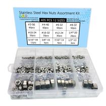 Kit de sortimento Hex Nuts Beduan 405PCS em aço inoxidável Kit de sortimento Hex Nuts Beduan 405PCS em aço inoxidável