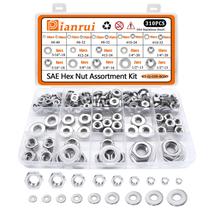 Kit de sortimento Hex Nuts Dianrui 310PCS em aço inoxidável 304
