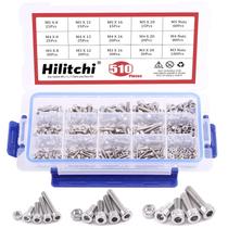 Kit de sortimento Hilitchi 510 peças de parafusos e porcas de aço inoxidável