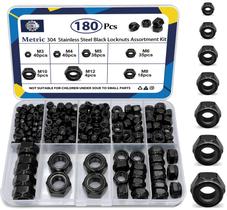 Kit de sortimento Locknuts ZQZ, pacote 180, M3-M12 304, aço inoxidável