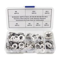 Kit de sortimento MCMASKE Starlock Push On Washers 300 unidades