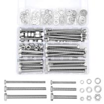 Kit de sortimento PGMJ 164 peças de porcas e parafusos de cabeça hexagonal M6/M8/M10