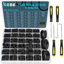 Kit de sortimento Rubber O Rings KEZE 32 tamanhos 1540 unidades com ferramentas