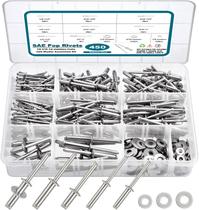 Kit de sortimento SATANTECH 450 unidades 304 de rebites pop de aço inoxidável
