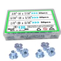 Kit de sortimento T-Nut Hincell em aço zincado 120 unidades Kit de sortimento T-Nut Hincell em aço zincado 120 unidades