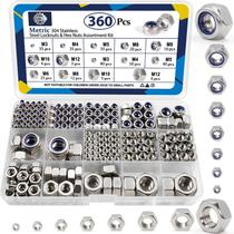 Kit de sortimento ZQZ, pacote 360, porcas hexagonais e porcas métricas
